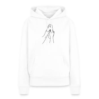 massage shiatsu - Sweat à capuche Premium bio Femme - blanc - Devant - Julia (174cm)