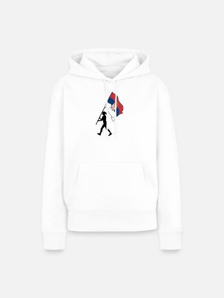 Flagge Serbien Frau zu Fuß - Frauen Premium Bio Hoodie - Weiß