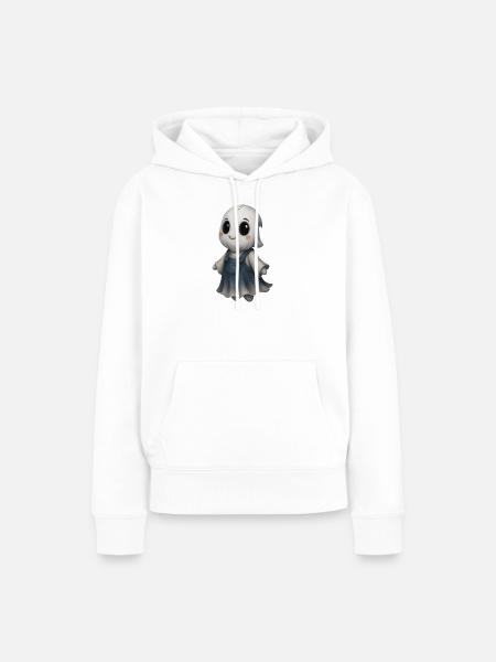 Süßer Geisterfreund Patchwork - Frauen Premium Bio Hoodie - Weiß