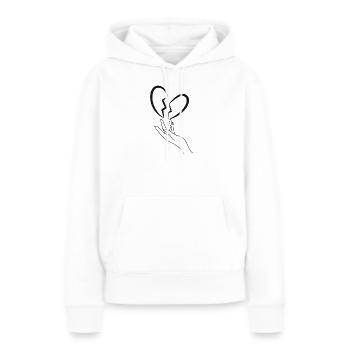 Gebrochenes Herz - Frauen Premium Bio Hoodie - Weiß - Vorne - Julia (174cm)