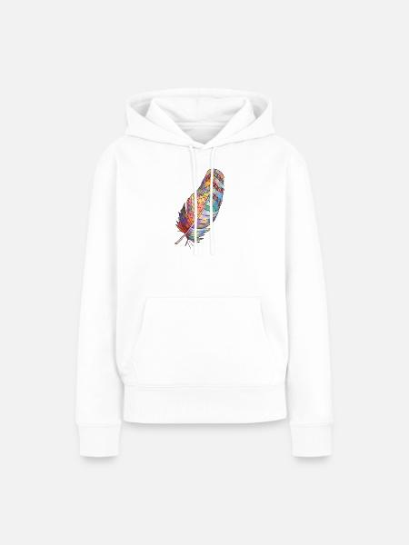 Feder - Frauen Premium Bio Hoodie - Weiß