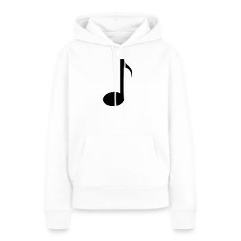 Note musicale - Sweat à capuche Premium bio Femme - blanc - Devant - Julia (174cm)