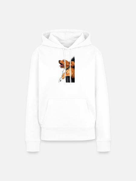 Roadtrip Dog – Wind im Fell - Frauen Premium Bio Hoodie - Weiß