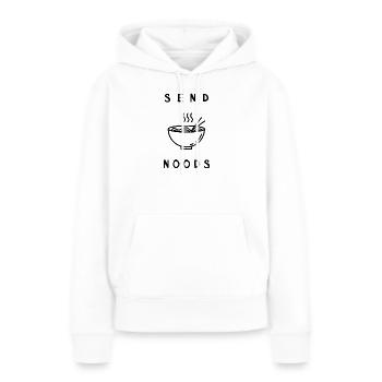 Envoyer - Noods - Sweat à capuche Premium bio Femme - blanc - Devant - Julia (174cm)
