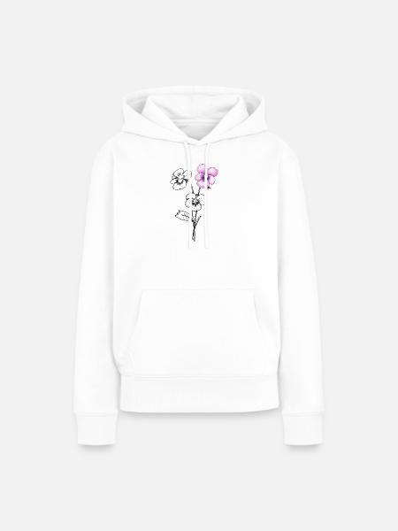 Stiefmütterchen Blume Illustration - Frauen Premium Bio Hoodie - Weiß