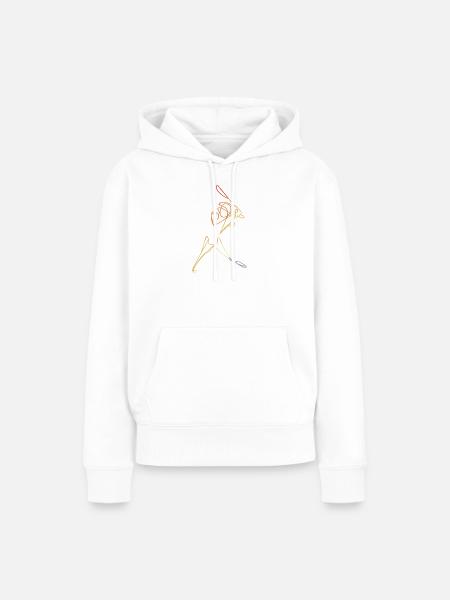 Cricketer Skizze - Frauen Premium Bio Hoodie - Weiß