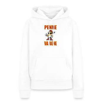 Nouilles, penne - Sweat à capuche Premium bio Femme - blanc - Devant - Julia (174cm)