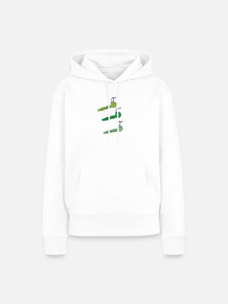 Raupen drillinge - Frauen Premium Bio Hoodie - Weiß