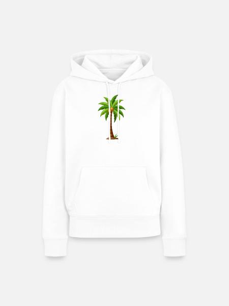 Kokospalme - Frauen Premium Bio Hoodie - Weiß