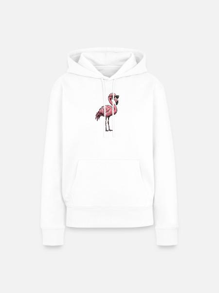 Cooler Flamingo - Frauen Premium Bio Hoodie - Weiß