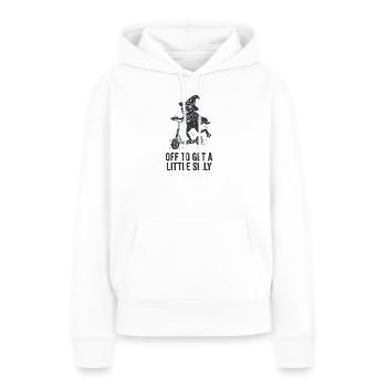 Je pars faire un peu la folie - Sweat à capuche Premium bio Femme - blanc - Devant - Julia (174cm)