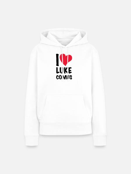 Ich liebe Luke Combs - Frauen Premium Bio Hoodie - Weiß