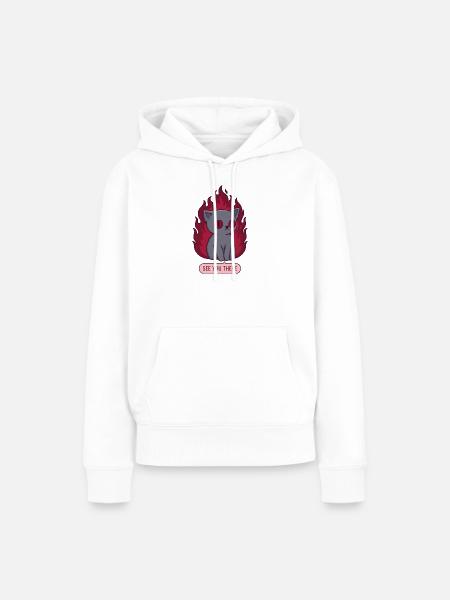 Süße Goth Katze in Flammen See You There - Frauen Premium Bio Hoodie - Weiß