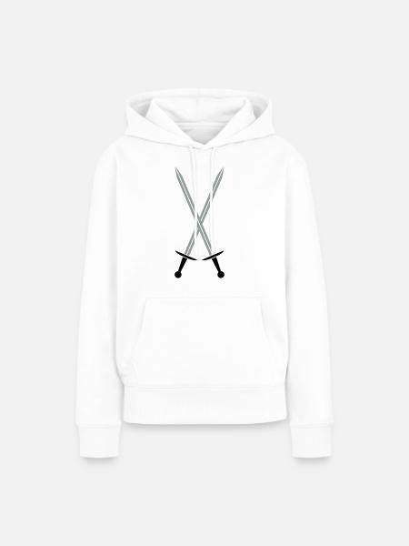 Gekreuzte Schwerter - Frauen Premium Bio Hoodie - Weiß