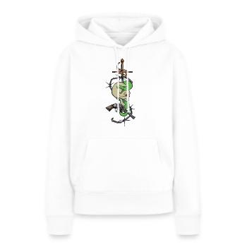 Skull Snake Revolver Rapier - Sweat à capuche Premium bio Femme - blanc - Devant - Julia (174cm)