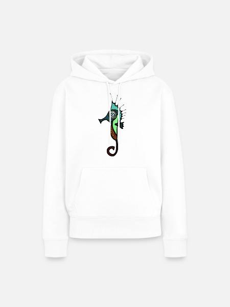 Seepferdchen - Frauen Premium Bio Hoodie - Weiß