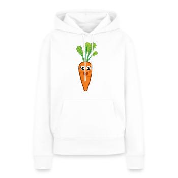 Carotte Carotte Carotte Légumes - Sweat à capuche Premium bio Femme - blanc - Devant - Julia (174cm)