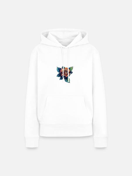 Rose - Frauen Premium Bio Hoodie - Weiß