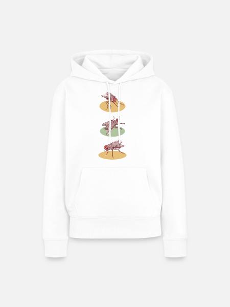 Fliegenmuster Stubenfliegen - Frauen Premium Bio Hoodie - Weiß