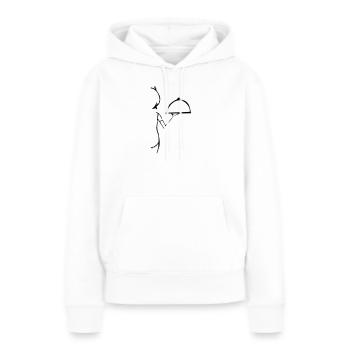 Restaurant, Crew, serveuse - Sweat à capuche Premium bio Femme - blanc - Devant - Julia (174cm)