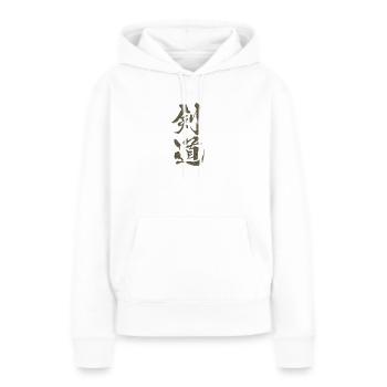 kendo - Sweat à capuche Premium bio Femme - blanc - Devant - Julia (174cm)