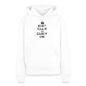 Keep calm and curry on - Frauen Premium Bio Hoodie - Weiß - Vorne - Julia (174cm)