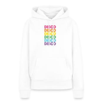 Discothèque rétro LGBTQ - Sweat à capuche Premium bio Femme - blanc - Devant - Julia (174cm)