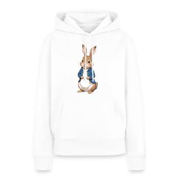 Mignon lapin marron 12 - Sweat à capuche Premium bio Femme - blanc - Devant - Julia (174cm)