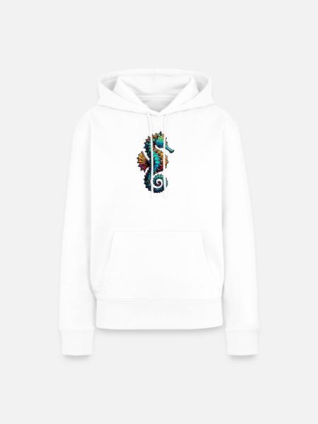 Seepferdchen - Frauen Premium Bio Hoodie - Weiß
