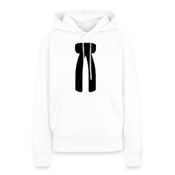 ceinture - Sweat à capuche Premium bio Femme - blanc - Devant - Julia (174cm)