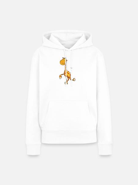Drollige Giraffe - Frauen Premium Bio Hoodie - Weiß