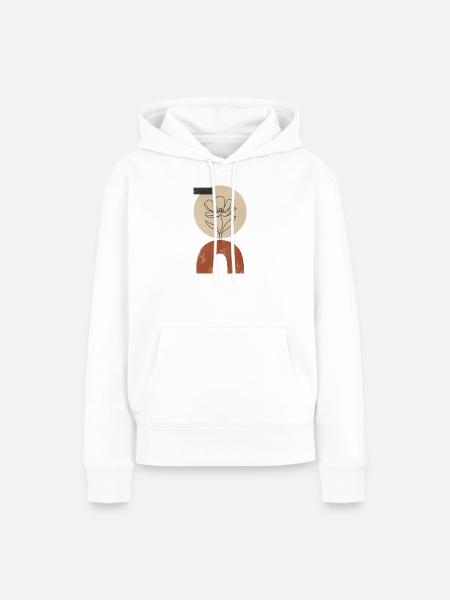 Blüte über Kreisbogen - Frauen Premium Bio Hoodie - Weiß