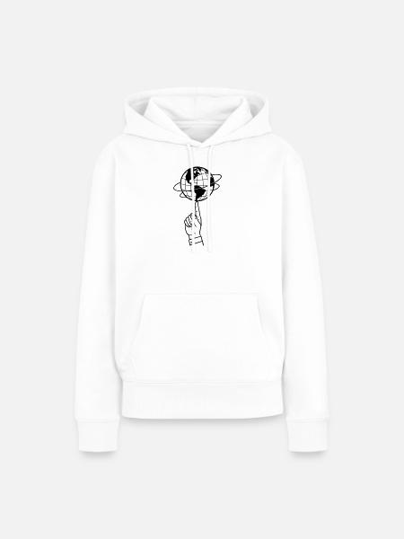 Welt balancieren | Welt im Gleichgewicht - Frauen Premium Bio Hoodie - Weiß