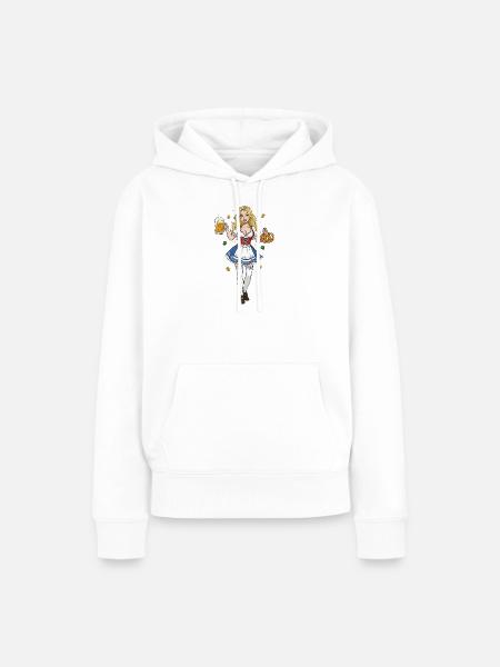Oktoberfeest vrouw in dirndl - Frauen Premium Bio Hoodie - Weiß
