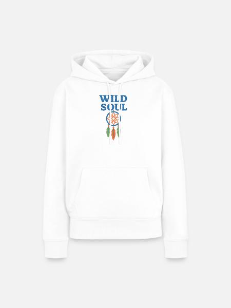 Wilde Seele Traumfänger - Frauen Premium Bio Hoodie - Weiß