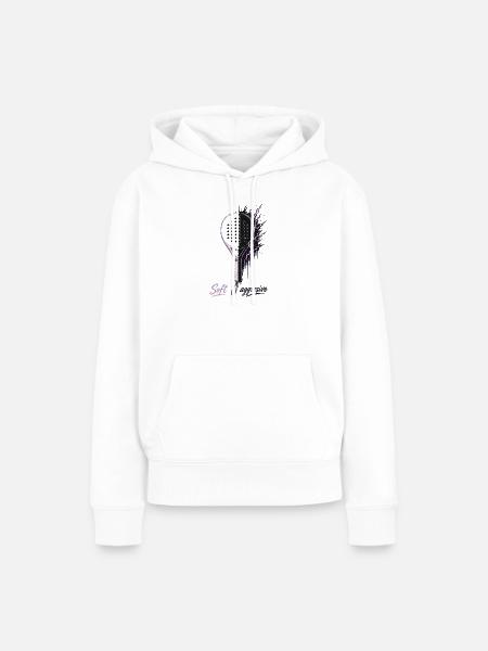 Soft Aggressive Padel Neon - Frauen Premium Bio Hoodie - Weiß