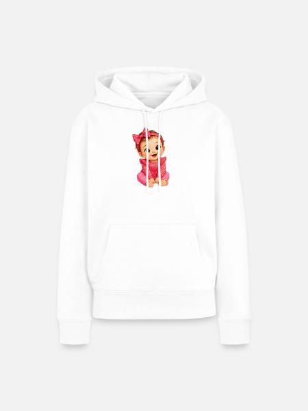 Kuschelbaby Herzchen Rosa - Frauen Premium Bio Hoodie - Weiß