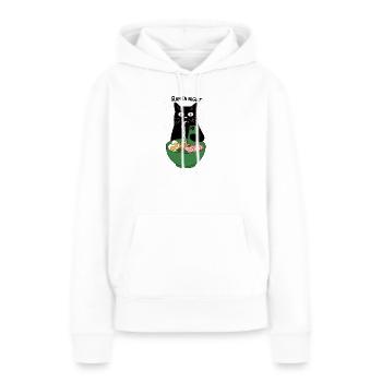 Smartphone chat de nuit Ramen - Sweat à capuche Premium bio Femme - blanc - Devant - Julia (174cm)