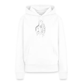 Père et fils - Sweat à capuche Premium bio Femme - blanc - Devant - Julia (174cm)