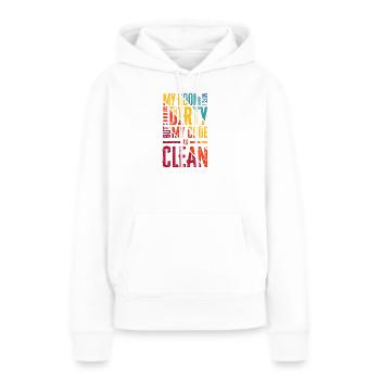 Ingénieur logiciel drôle Programmeur - Sweat à capuche Premium bio Femme - blanc - Devant - Julia (174cm)