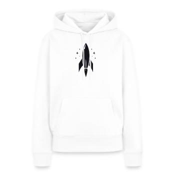 Rakete Weltraum Sterne Design - Frauen Premium Bio Hoodie - Weiß - Vorne - Julia (174cm)
