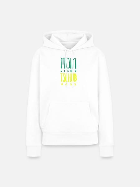 moin liebe tschüss hass - Frauen Premium Bio Hoodie - Weiß