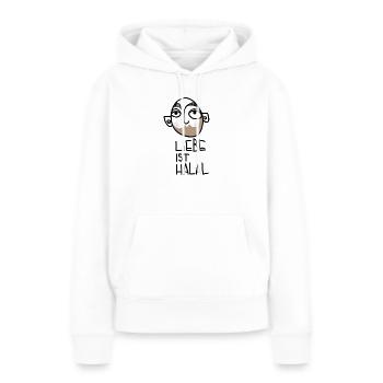 LIEBE HALAL - Frauen Premium Bio Hoodie - Weiß - Vorne - Julia (174cm)