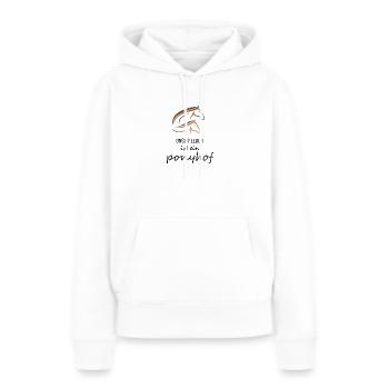 Unser Leben ist ein Ponyhof - Frauen Premium Bio Hoodie - Weiß - Vorne - Julia (174cm)