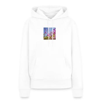 Blume lila - Frauen Premium Bio Hoodie - Weiß - Vorne - Julia (174cm)