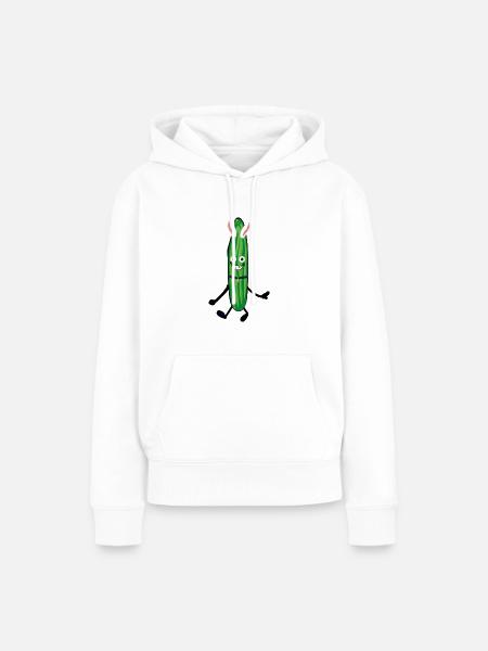 Bunny, Hase, Gurke,comic, Häschen - Frauen Premium Bio Hoodie - Weiß