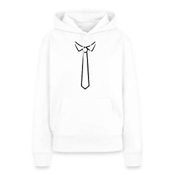 Cravate - Sweat à capuche Premium bio Femme - blanc - Devant - Julia (174cm)