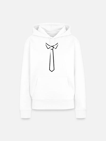 Krawatte - Frauen Premium Bio Hoodie - Weiß