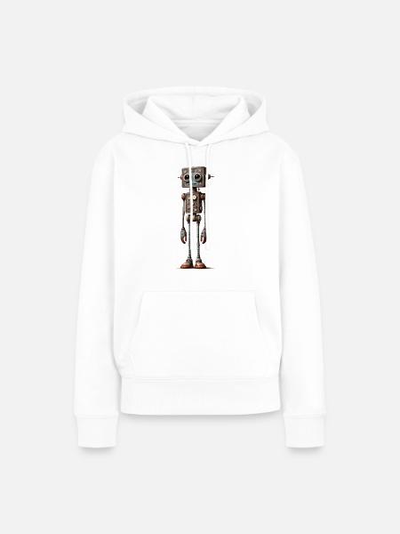 De vrouw van de robot - Dame Premium hoodie, økologisk bomuld - hvid