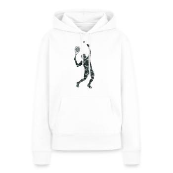 Tennis Splash Serve - Sweat à capuche Premium bio Femme - blanc - Devant - Julia (174cm)